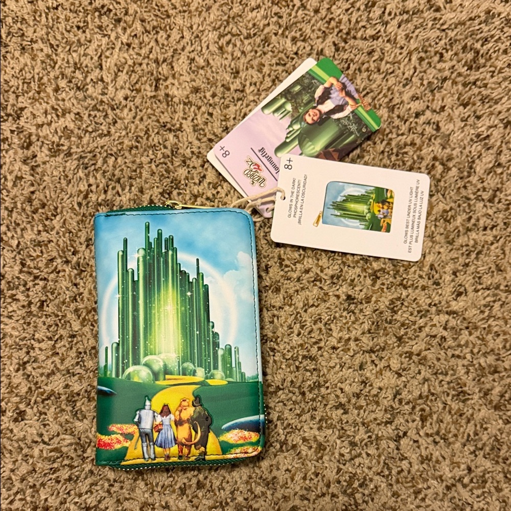Loungefly Wizard of Oz Emerald City zip-around wallet in green & blue